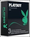 Презервативы Playboy 3в1 №3 (срок до 11,2022) латексные плотнооблегающие с ребристой и точечной структурой