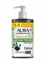 ПРОМО AURA Крем-мыло с антибактериальным эффектом Eco Protect Detox флакон 225+225 мл