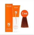 OLLIN "N-JOY" 7/44 – русый интенсивно-медный, перманентная крем-краска для волос 100мл