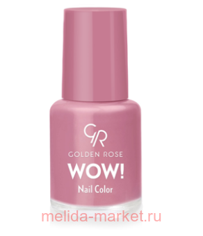 Golden Rose Лак WOW mini 6мл т.16 темно роз мат с золот мерц
