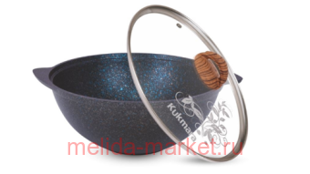 Кукмара Казан Granit ultra blue для плова 3,5 л стеклянная крышка кгг37а