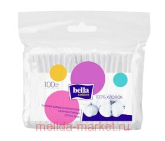 БЕЛЛА COTTON ПАЛОЧКИ ВАТНЫЕ N100 П/Э