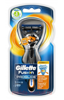 Gillette Станок для бритья Фьюжн проглайд флексбол + 1 сменная кассета