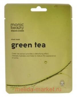Корея Monic Beauty Маска тканевая для лица Зелёный Чай 25г