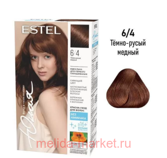 ESTELЮная Краска для волос без аммиака тон 6/4 Тёмно-русый медный