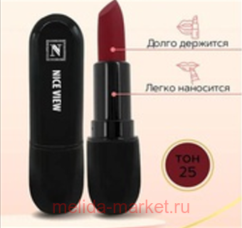NICE View Помада для губ матовая тон М25 красно-коричневый 1109