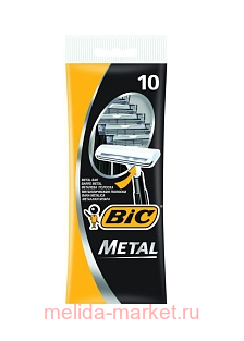 BIC Станок одноразовый ПАКЕТ 10шт БИК метал (черный)
