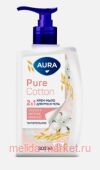 AURA Крем-Мыло 2в1 для рук и тела Хлопок и овсяное молочко Pure Cotton 300 мл