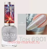 Alvin D`or Лак для ногтей Laser Show тон 6901 серебряный 12мл
