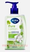 AURA Крем-Мыло 2в1 для рук и тела Хлопок и луговые травы Pure Cotton 300 мл
