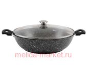 Кукмара Сотейник со стеклянной крышкой АП тёмный мрамор 300х85 мм смт308а
