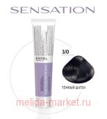 ESTEL SENSATION DE LUXE Безаммиачная краска 3/0 темный шатен