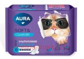 AURA Прокладки женские гигиенические Soft & Comfort Night 6 шт