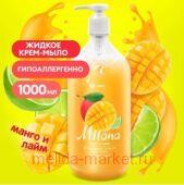 Milana Крем-мыло жидкое увлажняющее Манго и лайм 1 л