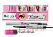 Alvin D`or Механический Карандаш для бровей Intense Brow Duo Pencil + Brush тон 03 Dark Grey 0,18г Р-9