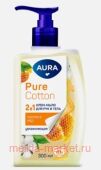 AURA Крем-Мыло 2в1 для рук и тела Хлопок и мёд Pure Cotton 300 мл