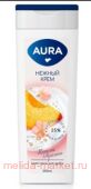 AURA Крем-Гель для душа Персик и Аргана 390 мл