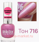 Alvin D`or Лак для ногтей Holographic тон 716 сияющий розовый 15 мл