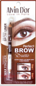 Alvin D`or Карандаш+Воск Дуэт для бровей двойной тон 02 Dark Brown P1-4