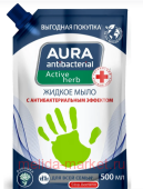 AURA Жидкое мыло с антибактериальным эффектом увлажняющее с экстрактом ромашки дой-пак 500мл