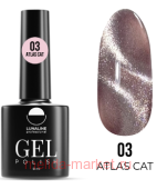LunaLine Гель-лак для ногтей Atlas Cat's Eye тон 03 бежевый 8мл
